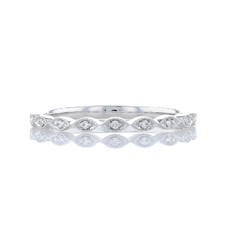 affordable diamond engagement rings for women-Diamond Illusion Marquise Milgrain Band