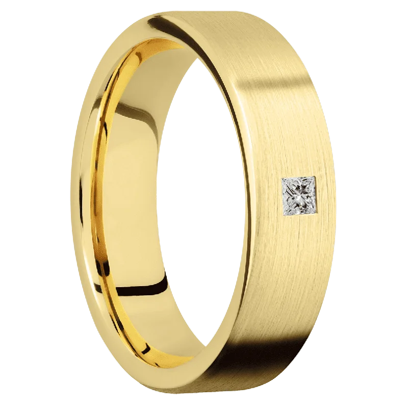 eco-conscious engagement rings for women-14K Yellow Gold with Satin Finish