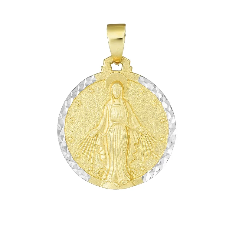 chokers with pendants for women-14K Gold Blessed Mary Religious Medal