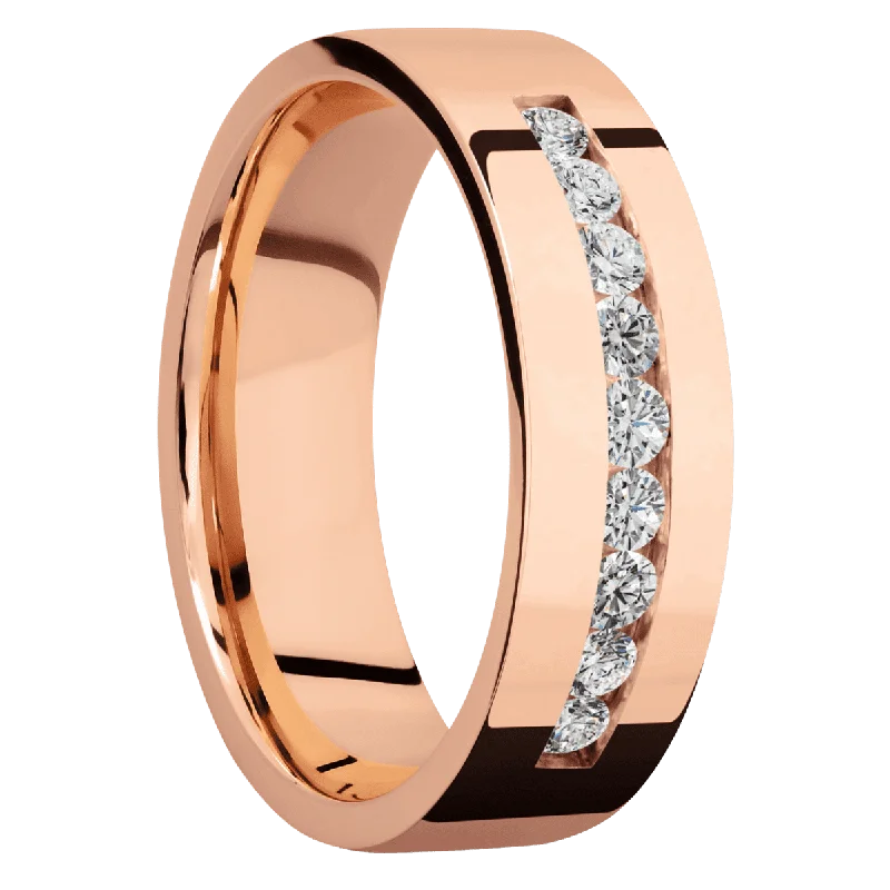 white gold engagement rings for women-14K Rose Gold with Polish Finish