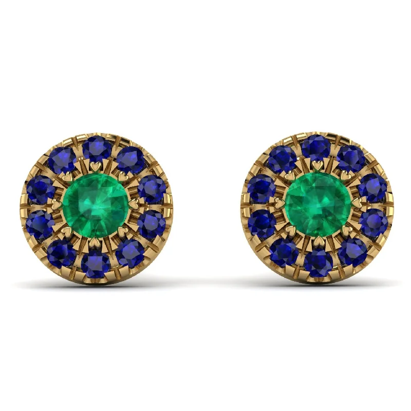 big earrings for women-Halo Emerald Earrings - Heaven No. 64