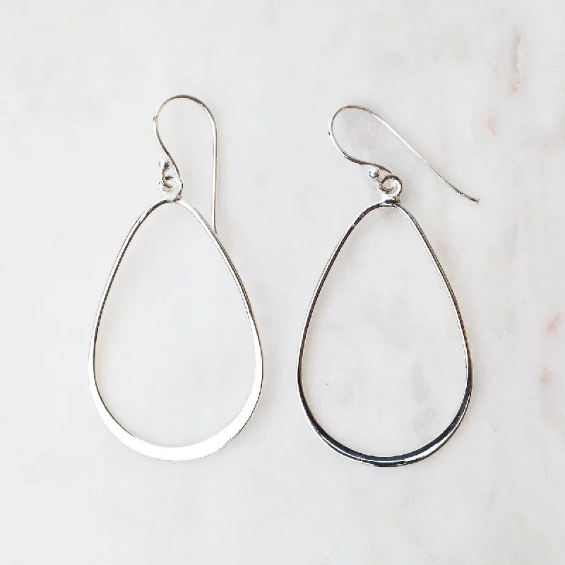 stud hoop earrings for women-Sterling Silver Teardrop Earrings