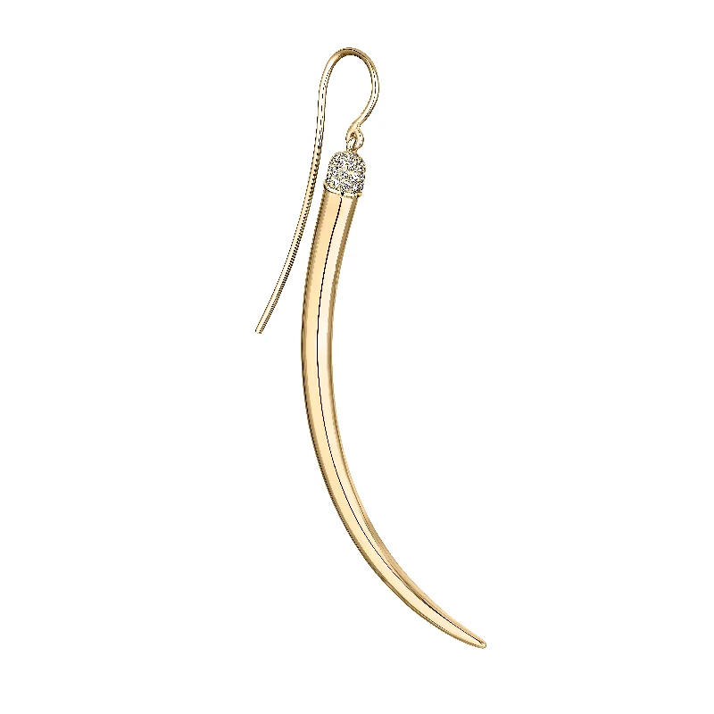 chic hoop earrings for women-No.1 Single Large Earring - Yellow Gold Vermeil & Diamond Pavé