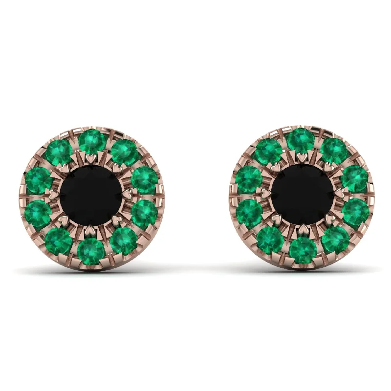 classic earrings for women-Halo Black Diamond Earrings - Heaven No. 23