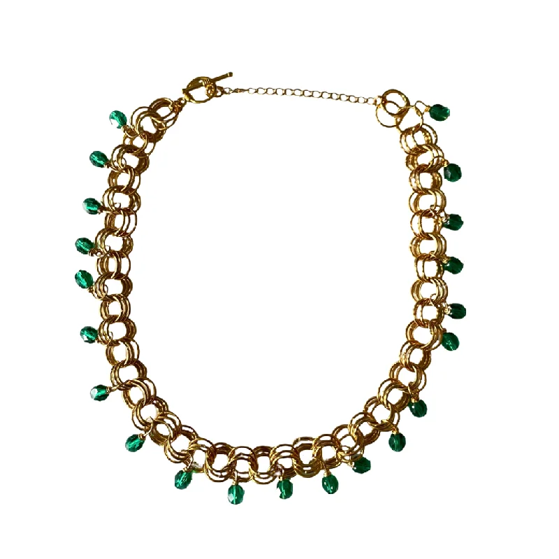 boho chic necklaces for women-The Christina Choker in Teal