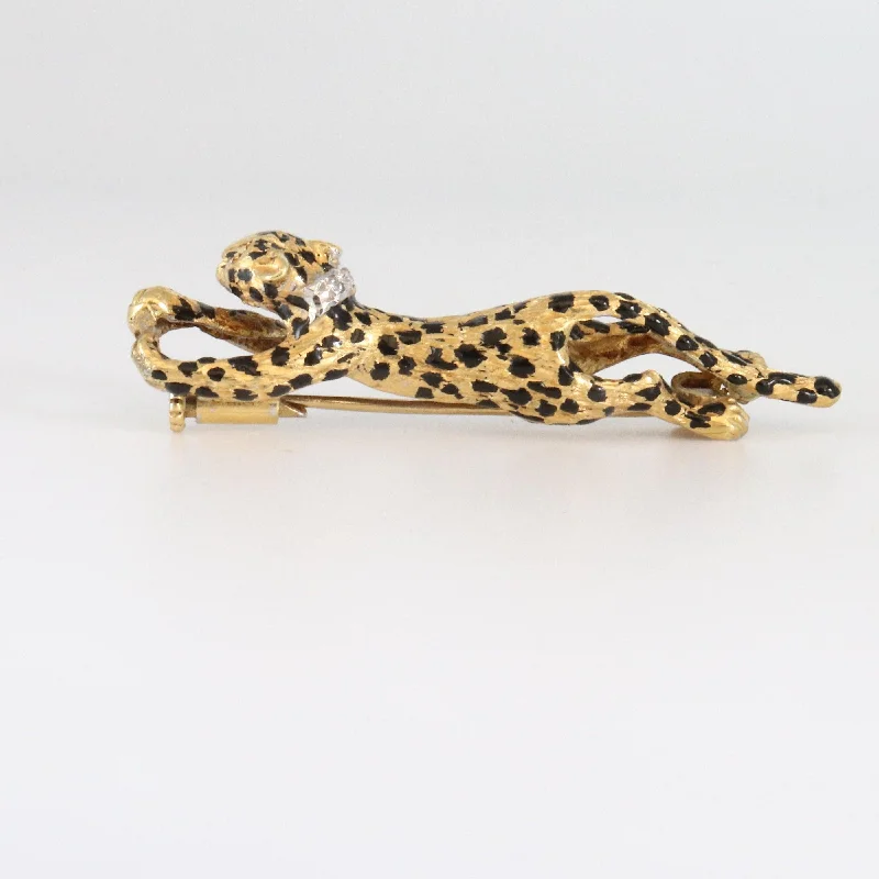 big brooches for women-18kt Leopard Brooch