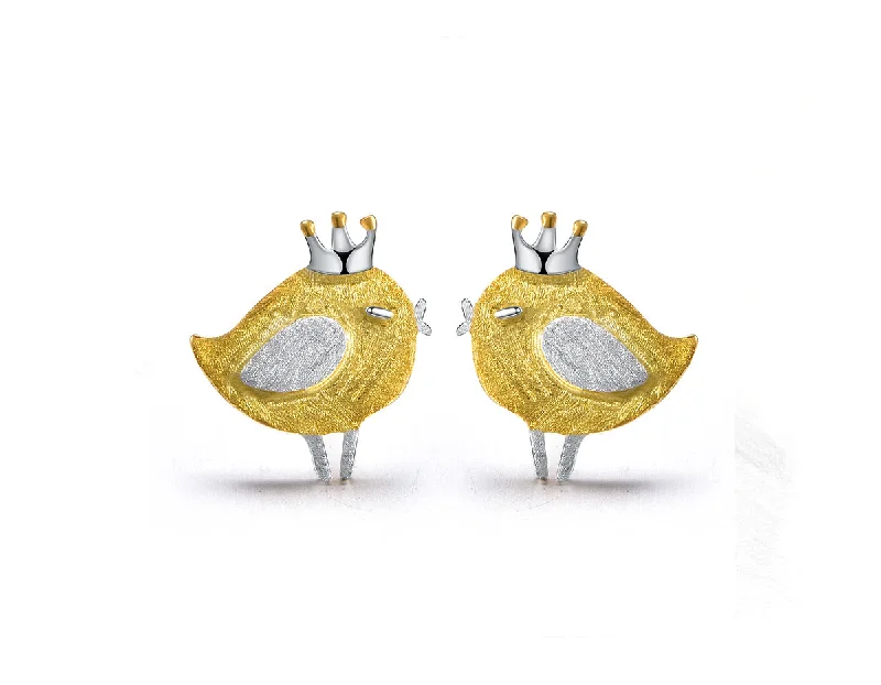 colorful hoop earrings for women-Princess Bird Stud Earring