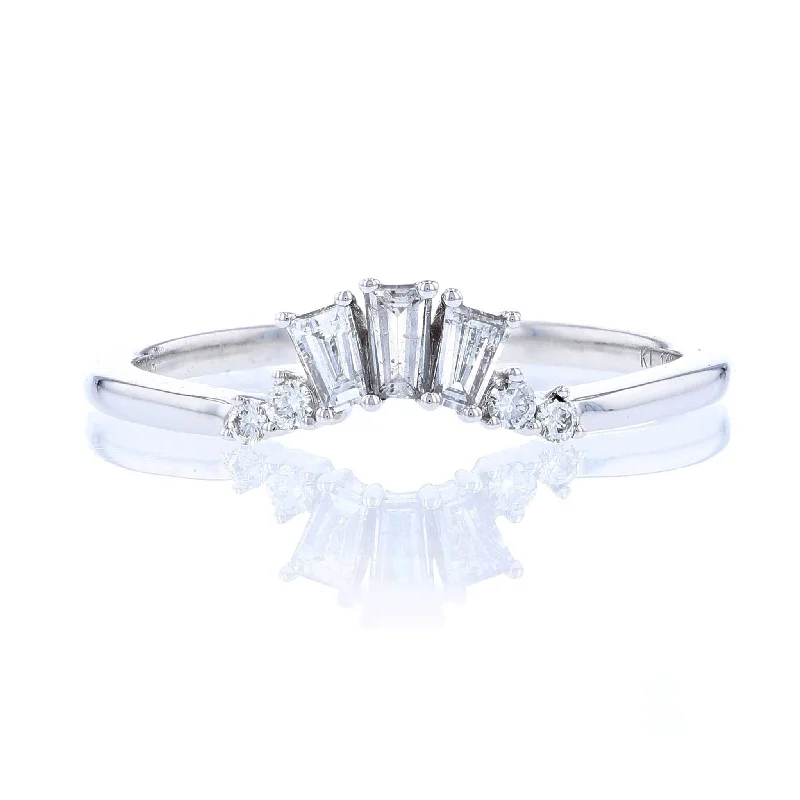 cushion cut engagement rings for women-Contour Baguette Diamond Band