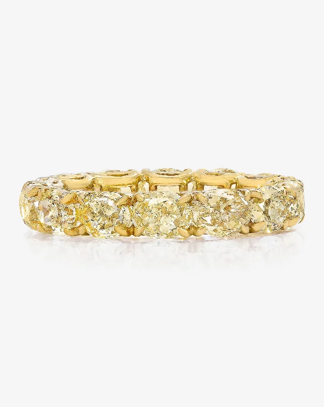 vintage inspired engagement rings for women-Yellow Diamond Eternity Band