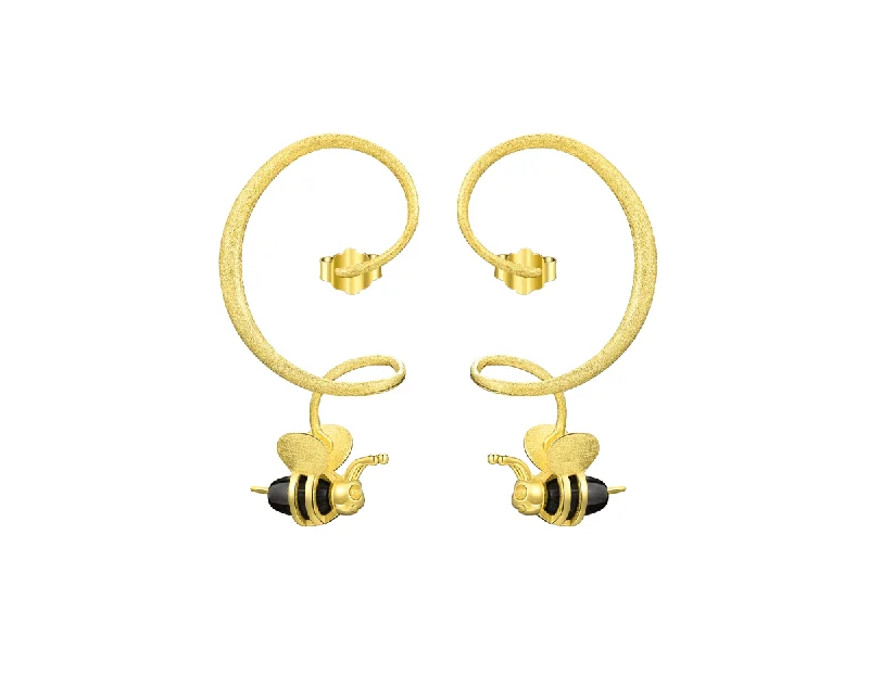 party earrings for women-Twirl Honey & Bee Earring