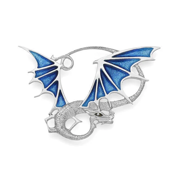 statement brooches for women-Khaleesi Dragon Brooch in Silver