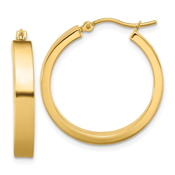 abstract earrings for women-14k Polished Hoop Earring