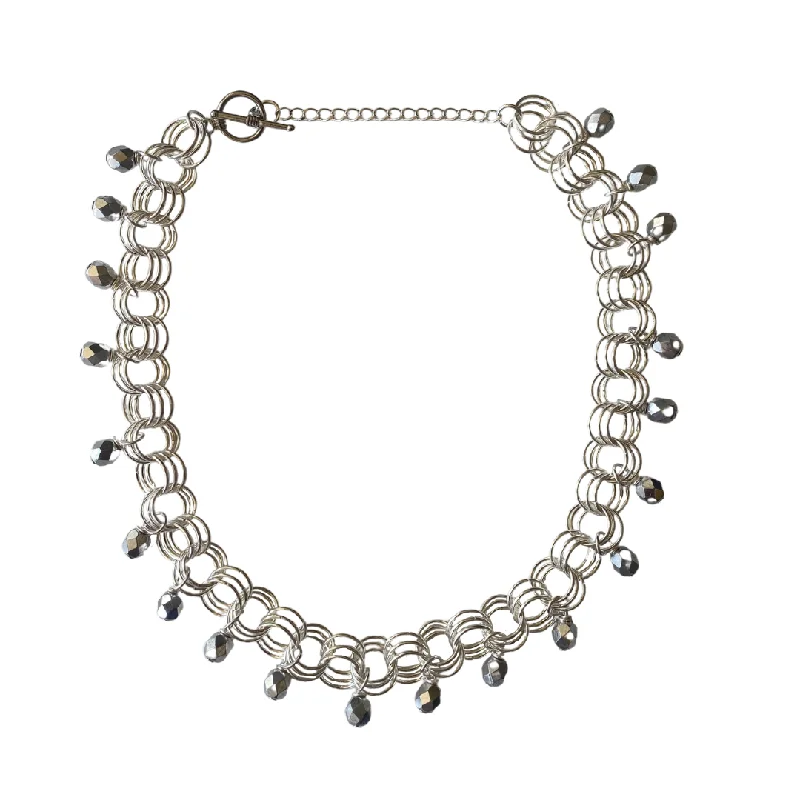 fashion chain necklaces for women-The Christina Choker in Metallic Silver