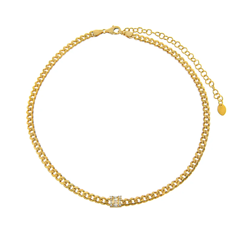 name necklaces for women-Leyla Cuban Link Choker