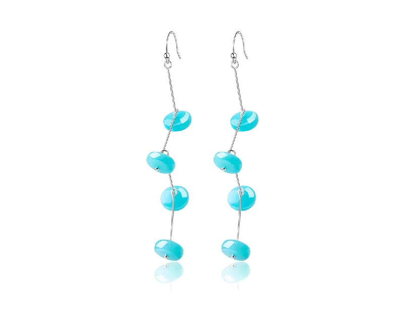 geometric earrings for women-Swaying Amazonite Earring