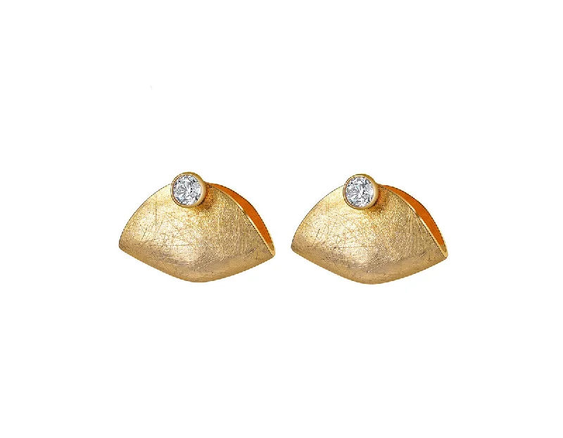 animal print earrings for women-Autumn Leaf Stud Earring