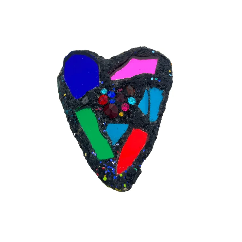 flower brooches for women-MULTI-COLOURED HARLEQUIN HEART BROOCH, 2023