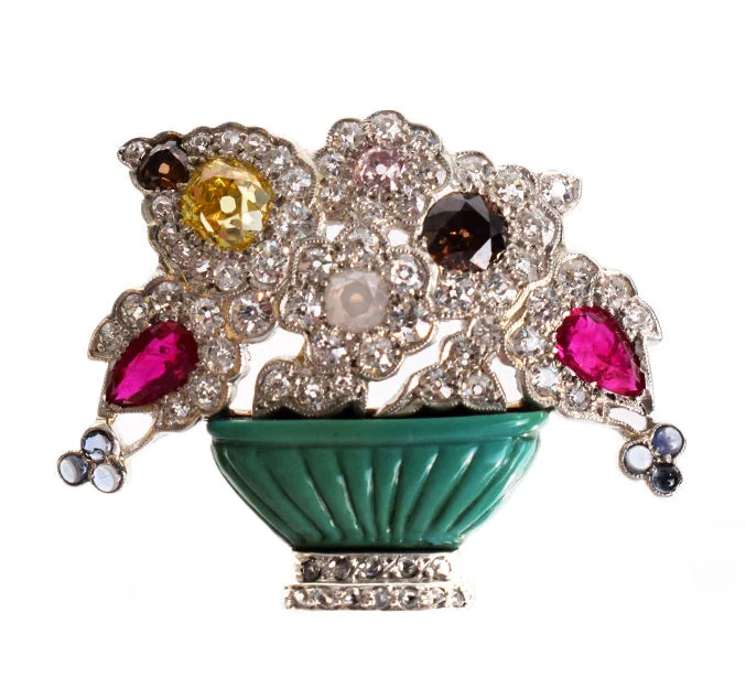 fashionable brooches for women-Victorian PETOCHI Roma Giardinetto Brooch