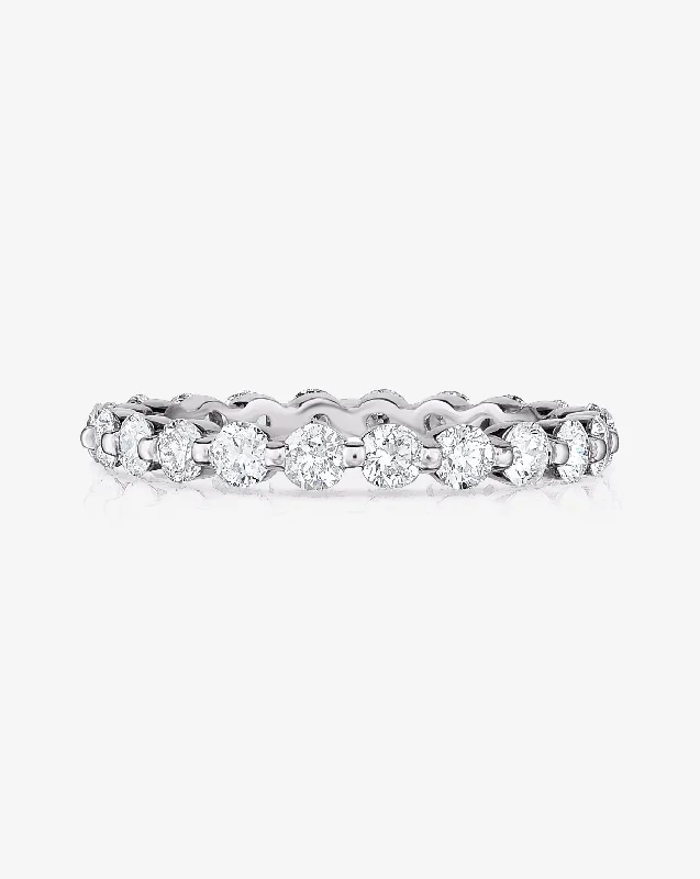 minimalist engagement rings for women-Single Prong Eternity Band